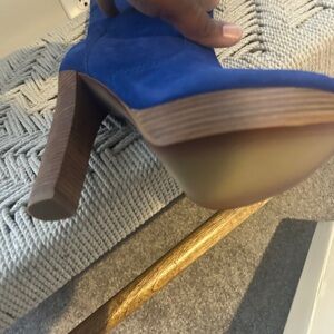 Blue tall shaft boot